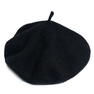 Chic Black Wool Beret for Women and Teens - Timeless French Fashion Accessory